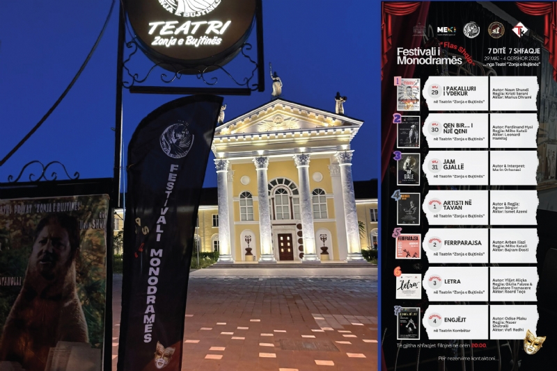 Leonard hamitaj aktor, ferdi hysi monodrame, marius dhrami teater, kristi serani regji, monodrame teatri kombetar, vefi redhi engjejt, festival teatri privat, Flas Shqip festival, bujar asqeriu juria, Teatri Zonja e Bujtines